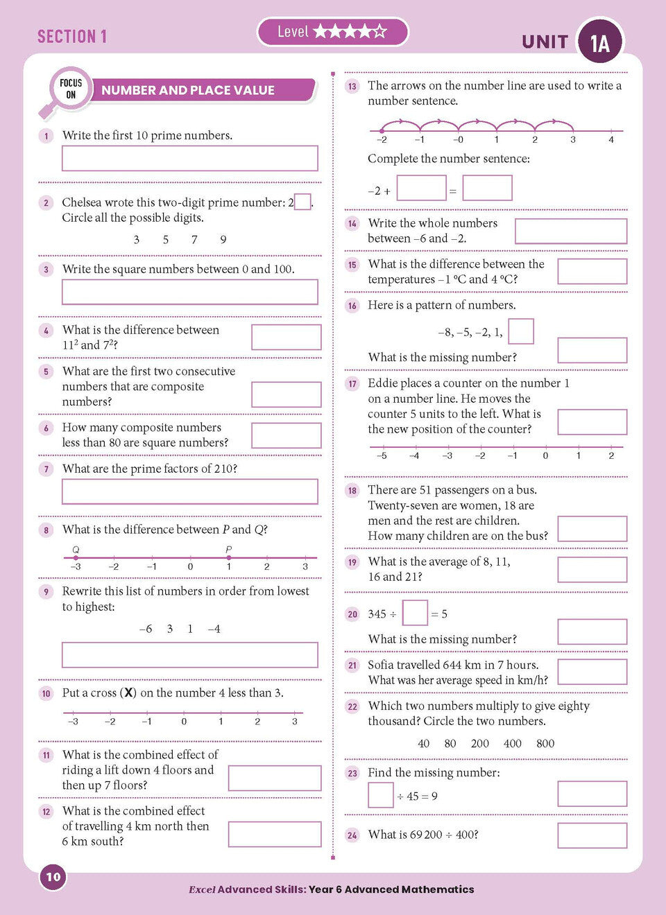 Excel Advanced Skills - Advanced Mathematics: Year 6