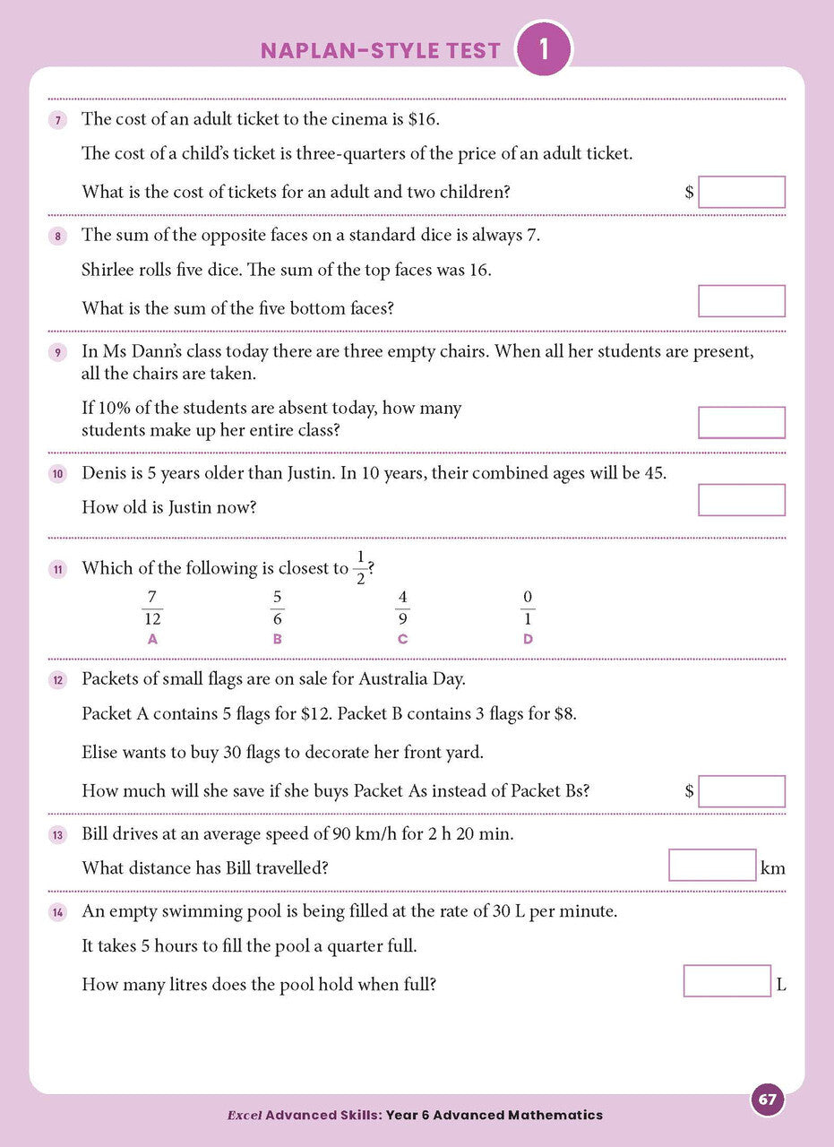 Excel Advanced Skills - Advanced Mathematics: Year 6
