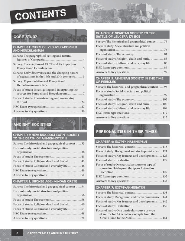 Excel - Ancient History Study Guide: Year 12