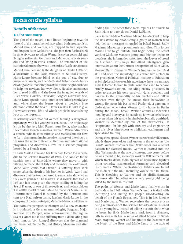 Excel - Advanced English Study Guide: Year 12