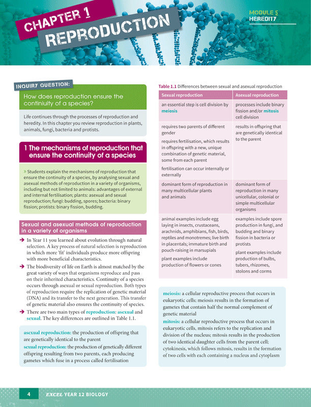 Excel - Biology Study Guide: Year 12