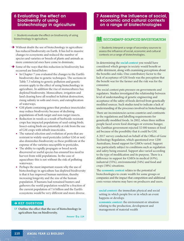 Excel - Biology Study Guide: Year 12
