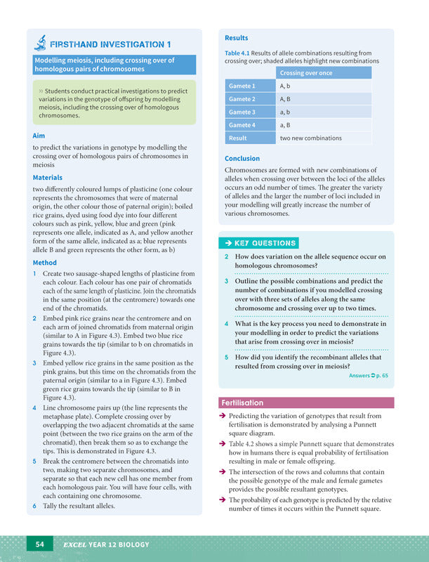 Excel - Biology Study Guide: Year 12