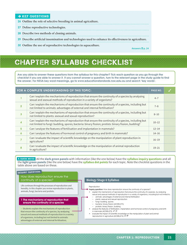 Excel - Biology Study Guide: Year 12