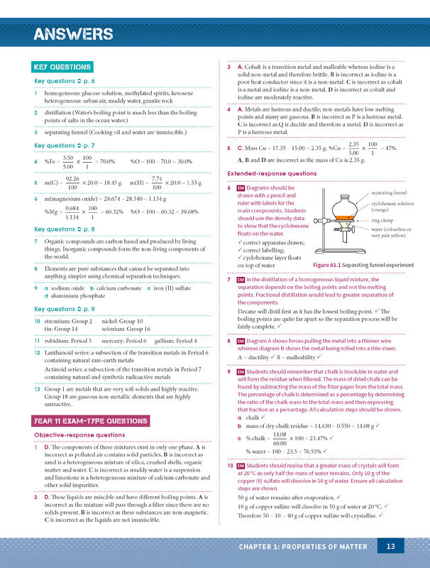 Excel - Chemistry Study Guide: Year 11