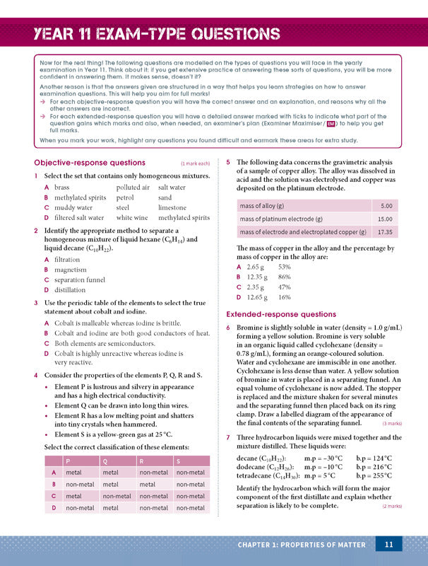Excel - Chemistry Study Guide: Year 11