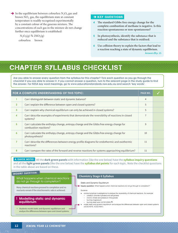 Excel - Chemistry Study Guide: Year 12