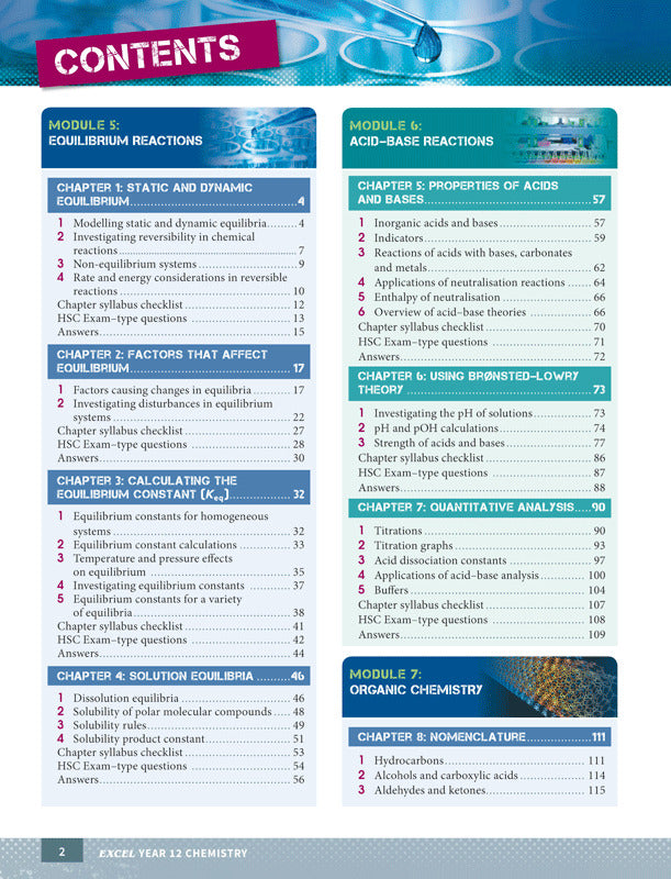 Excel - Chemistry Study Guide: Year 12