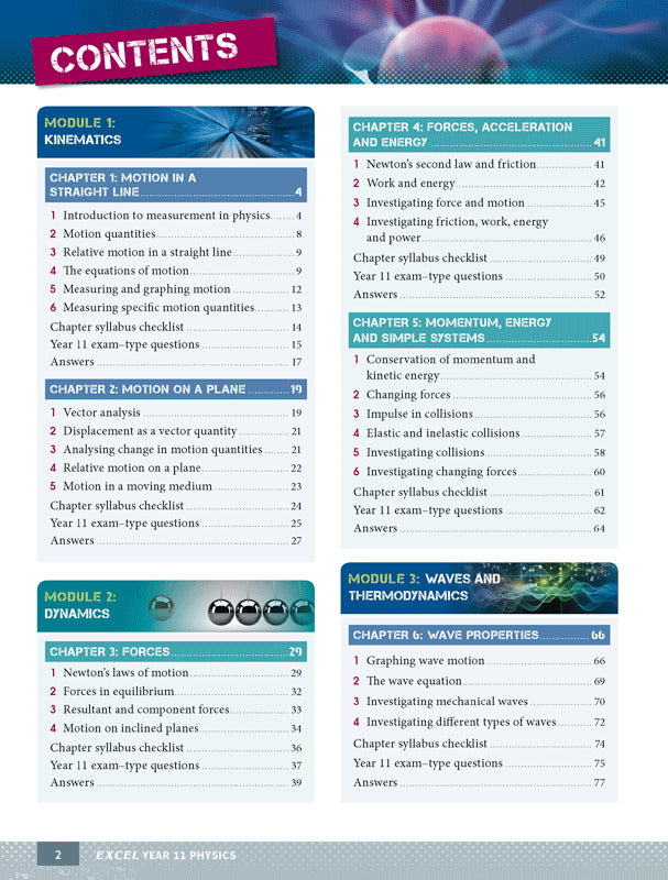 Excel - Physics Study Guide: Year 11