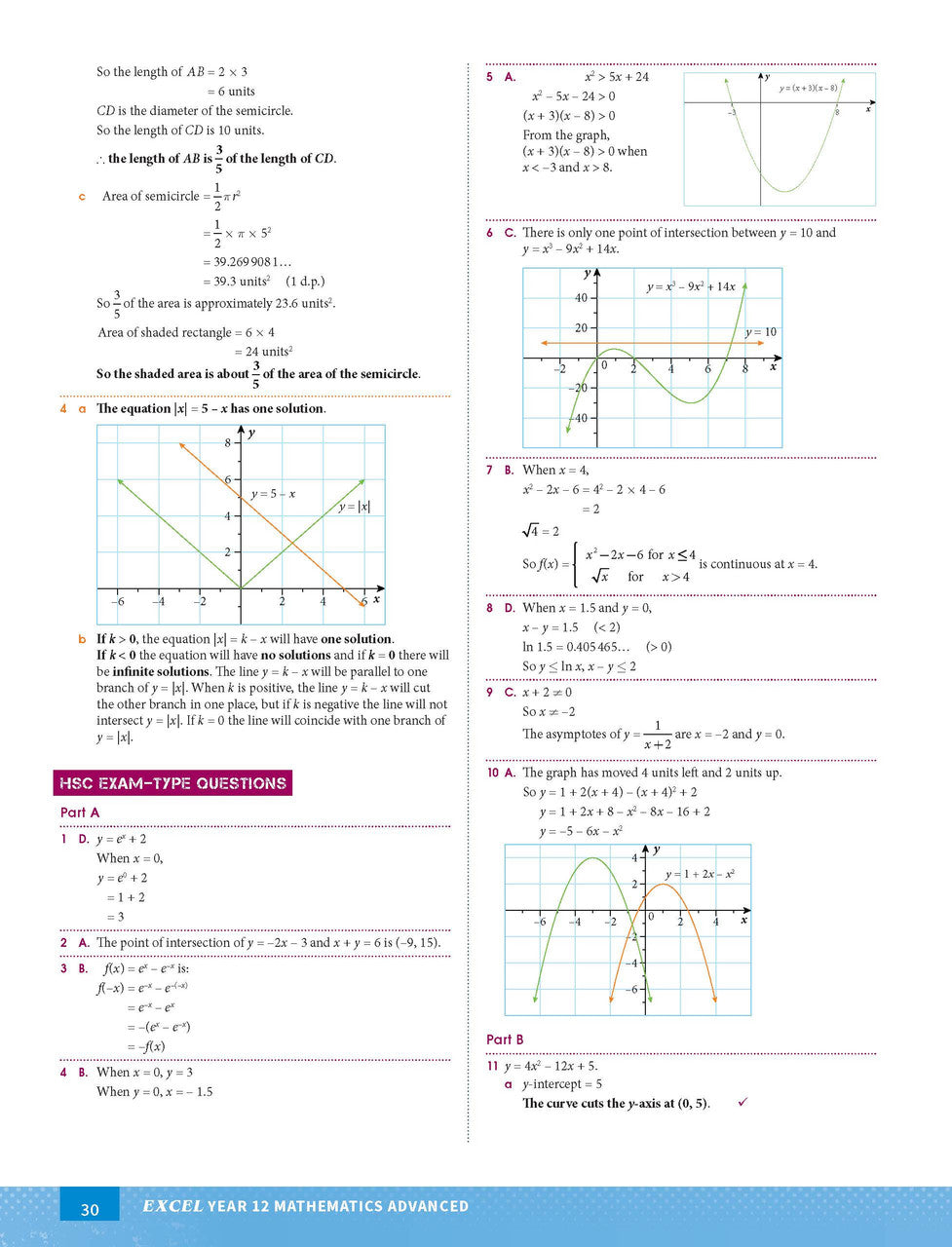 Excel Year 12 Mathematics Advanced — inside page 9