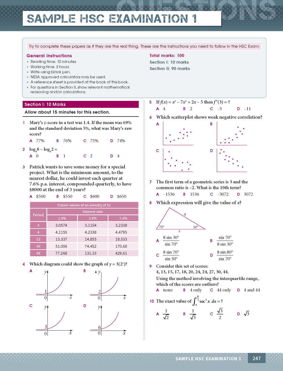 Excel Year 12 Mathematics Advanced — inside page 10