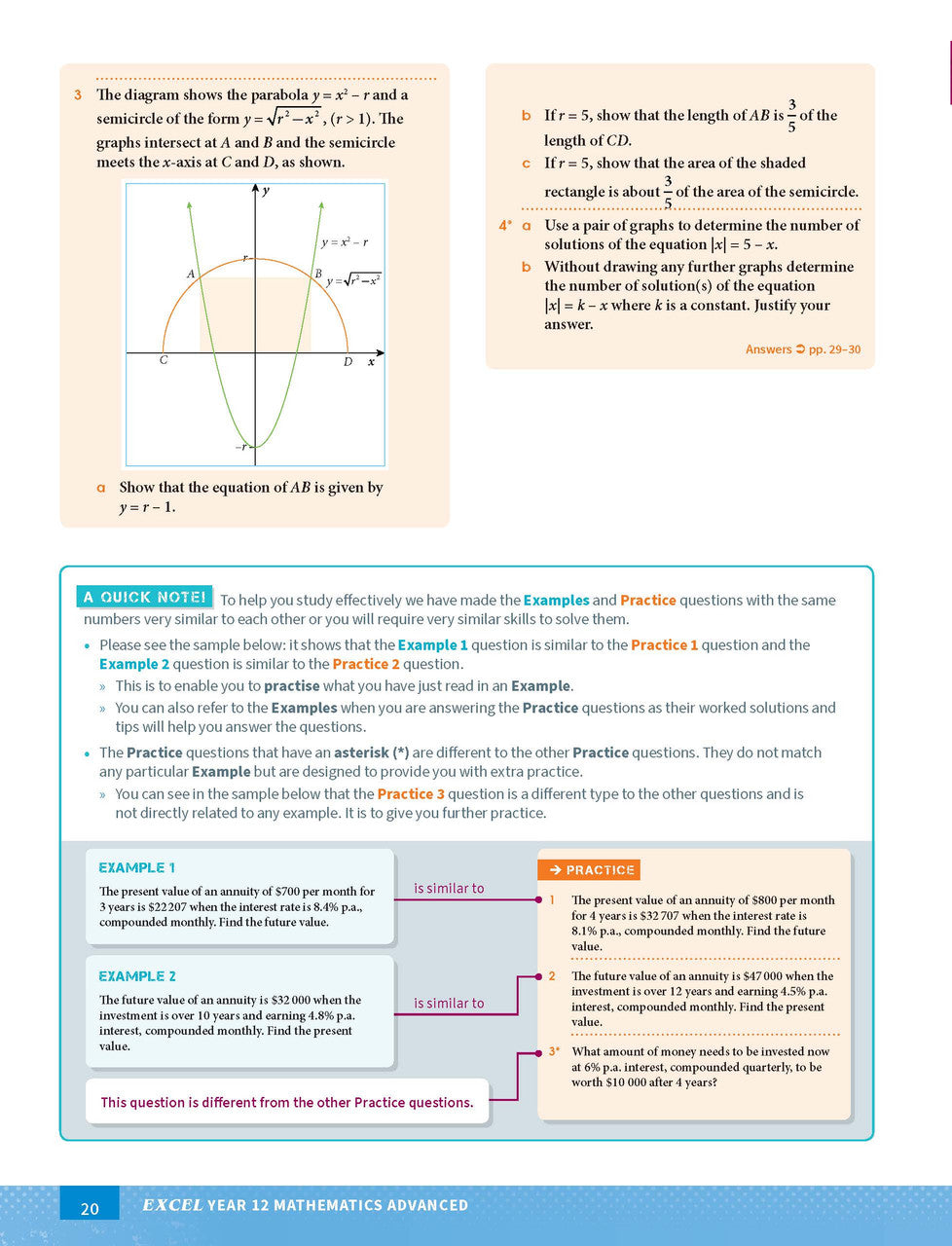 Excel Year 12 Mathematics Advanced — inside page 6