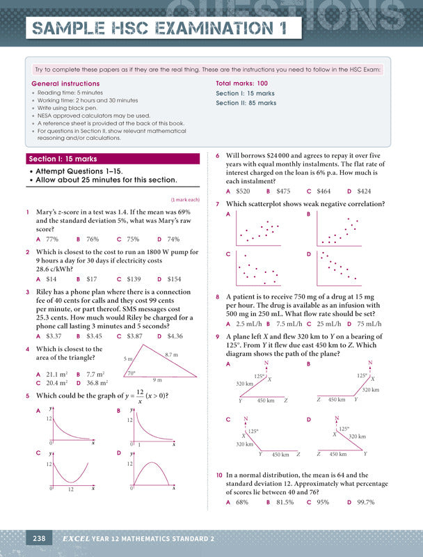 Excel - Mathematics Standard 2 Study Guide: Year 12