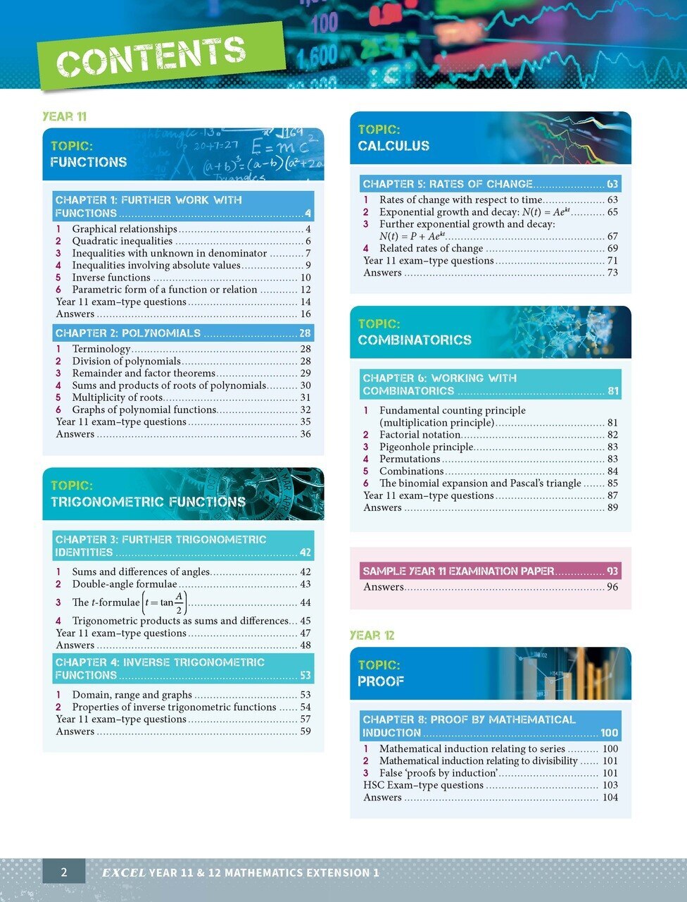 Excel Mathematics Extension 1: Year 11 & 12