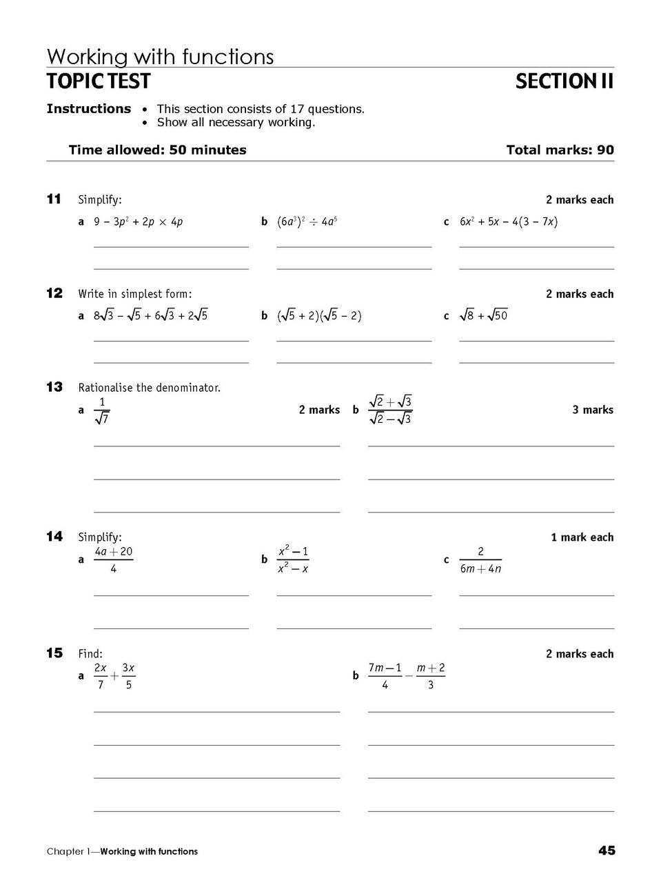 Excel Essential Skills: Mathematics Advanced Revision & Exam Workbook - Year 11