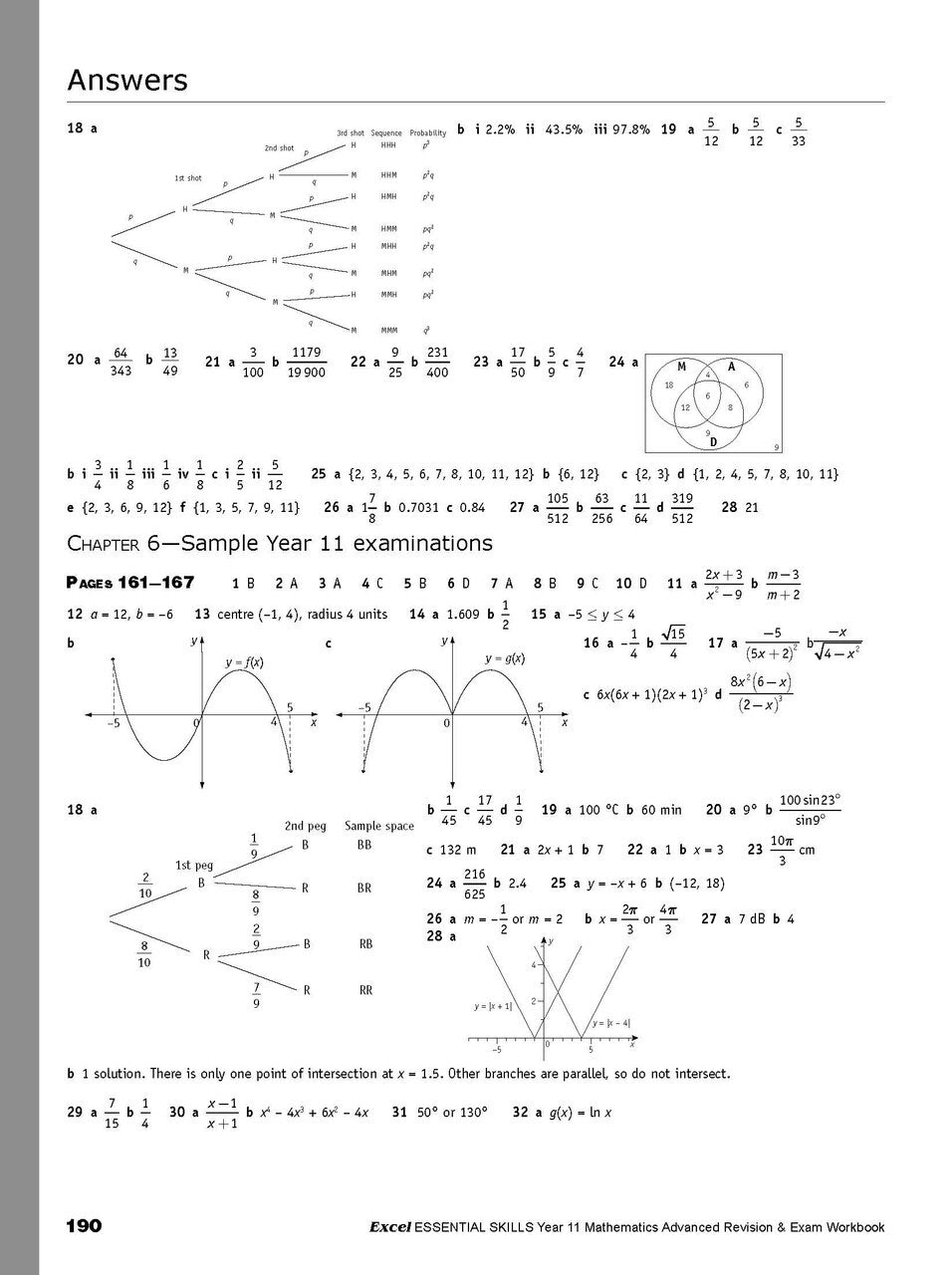Excel Essential Skills: Mathematics Advanced Revision & Exam Workbook - Year 11
