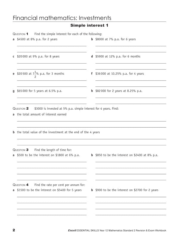 Excel Essential Skills - Mathematics Standard Revision & Exam Workbook: Year 12