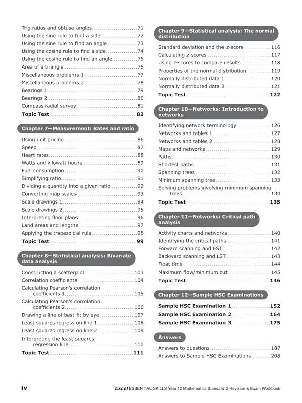 Excel Essential Skills - Mathematics Standard Revision & Exam Workbook: Year 12