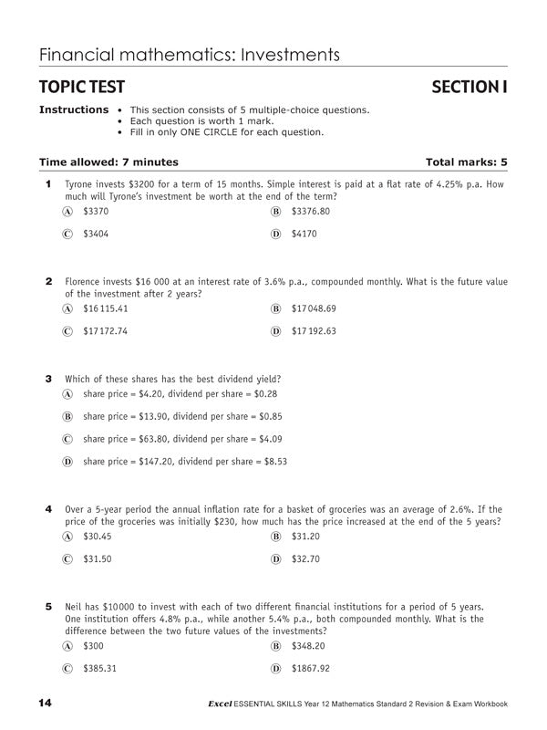 Excel Essential Skills - Mathematics Standard Revision & Exam Workbook: Year 12