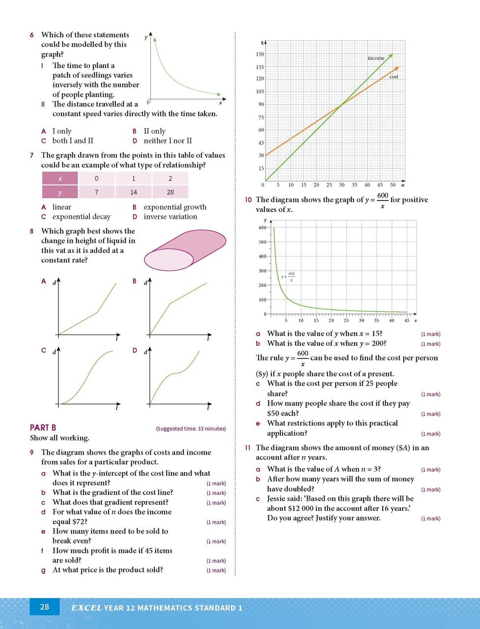 Excel Mathematics Standard 1: Year 12 - Study Guide