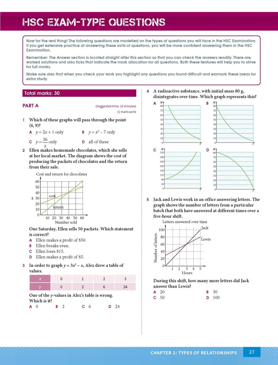 Excel Mathematics Standard 1: Year 12 - Study Guide