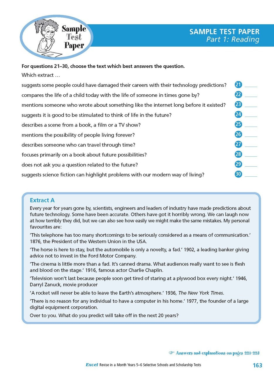 Excel Revise in a Month Years 5-6 Selective Schools and Scholarship Tests
