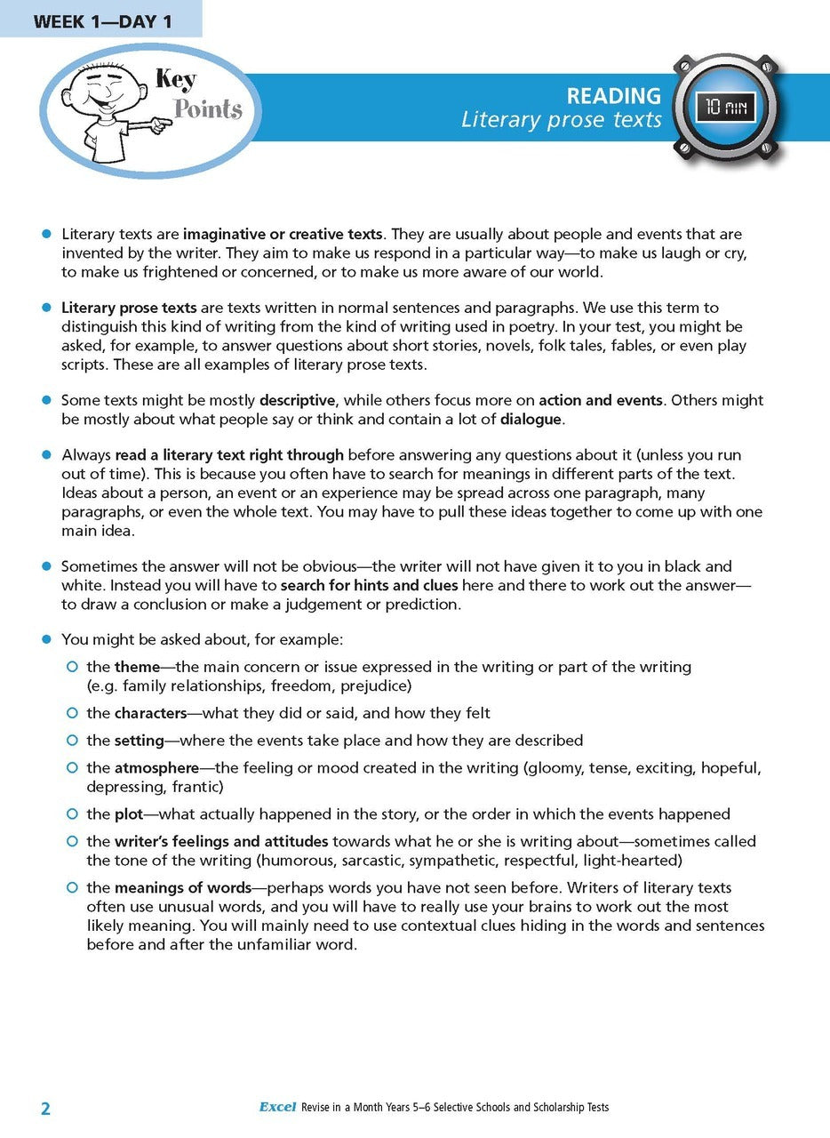 Excel Revise in a Month Years 5-6 Selective Schools and Scholarship Tests