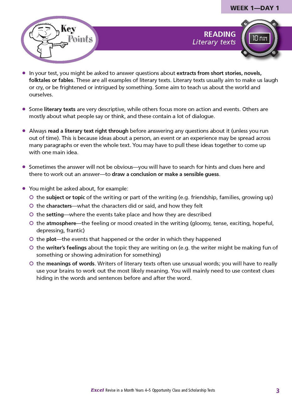 Excel Revise in a Month: Opportunity Class and Scholarship Tests - Years 4-5