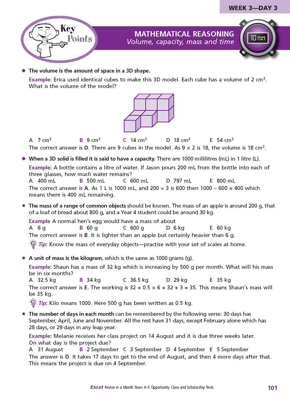 Excel Revise in a Month: Opportunity Class and Scholarship Tests - Years 4-5