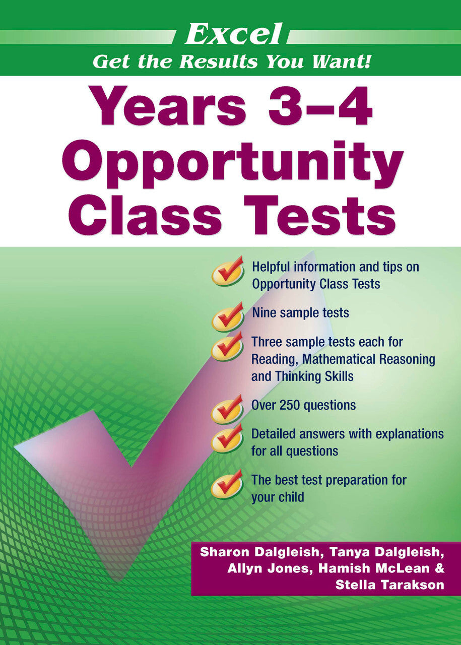 Excel Opportunity Class Tests: Years 3-4
