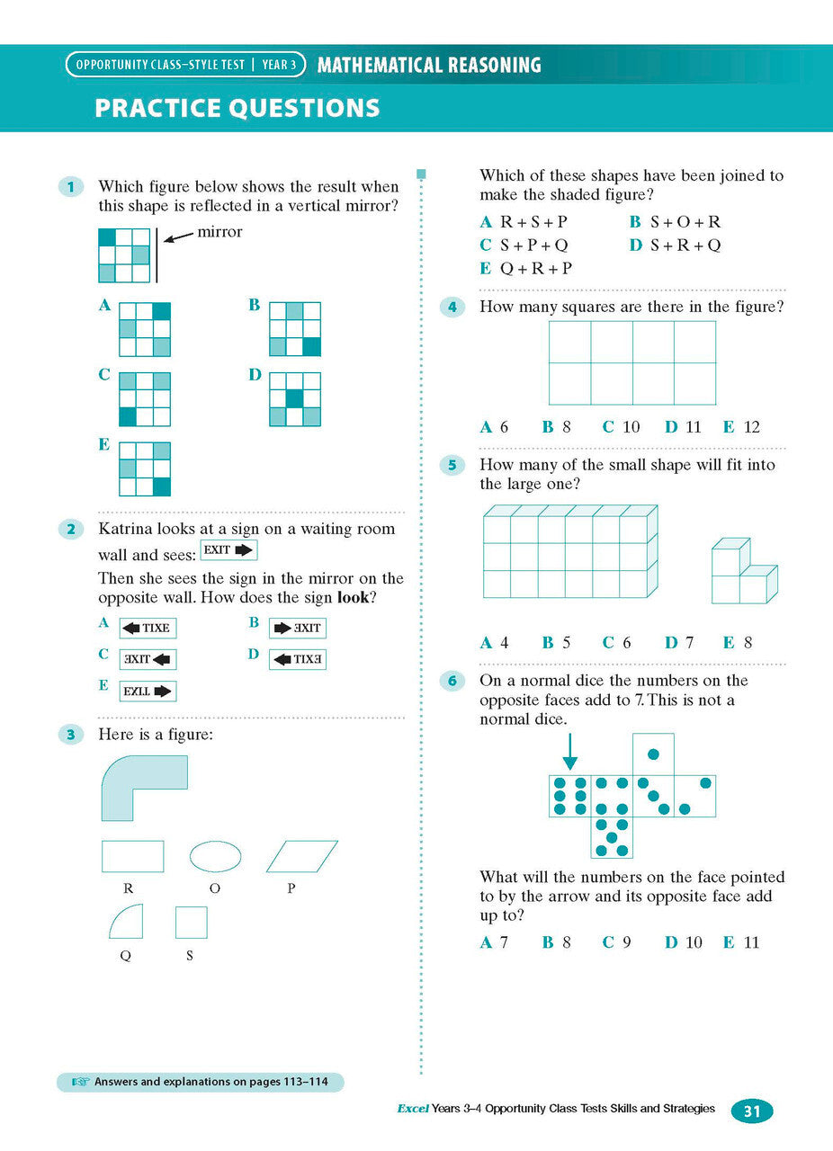 Excel Test Skills - Opportunity Class: Skills and Strategies - Years 3-4