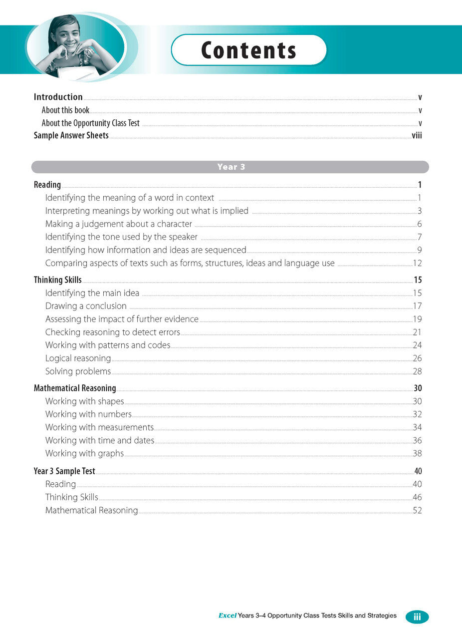 Excel Test Skills - Opportunity Class: Skills and Strategies - Years 3-4
