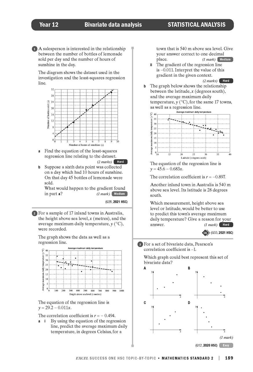 Excel Success One HSC: Mathematics Standard 2 Topic-by-Topic (2022 Edition)