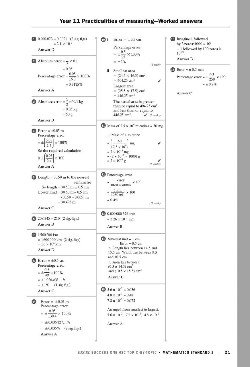 Excel Success One HSC: Mathematics Standard 2 Topic-by-Topic (2022 Edition)