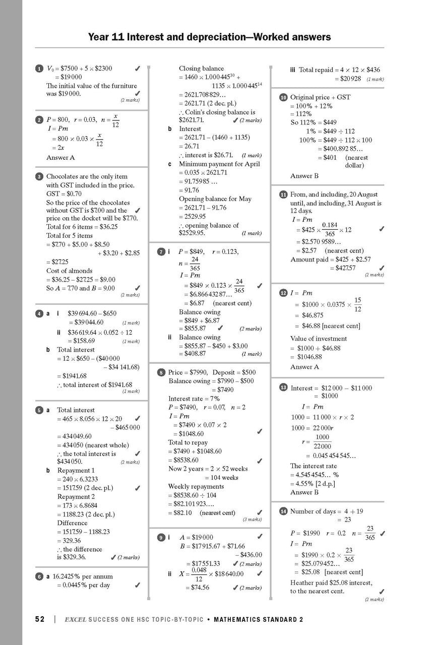 Excel Success One HSC: Mathematics Standard 2 Topic-by-Topic (2022 Edition)