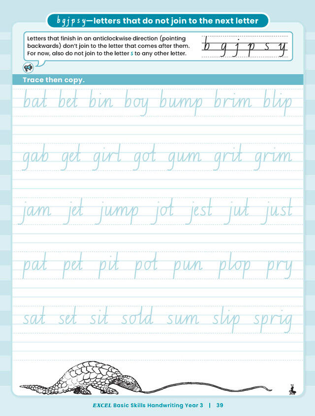 Excel Basic Skills Handwriting Year 3