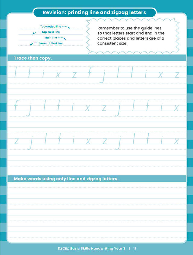 Excel Basic Skills Handwriting Year 3