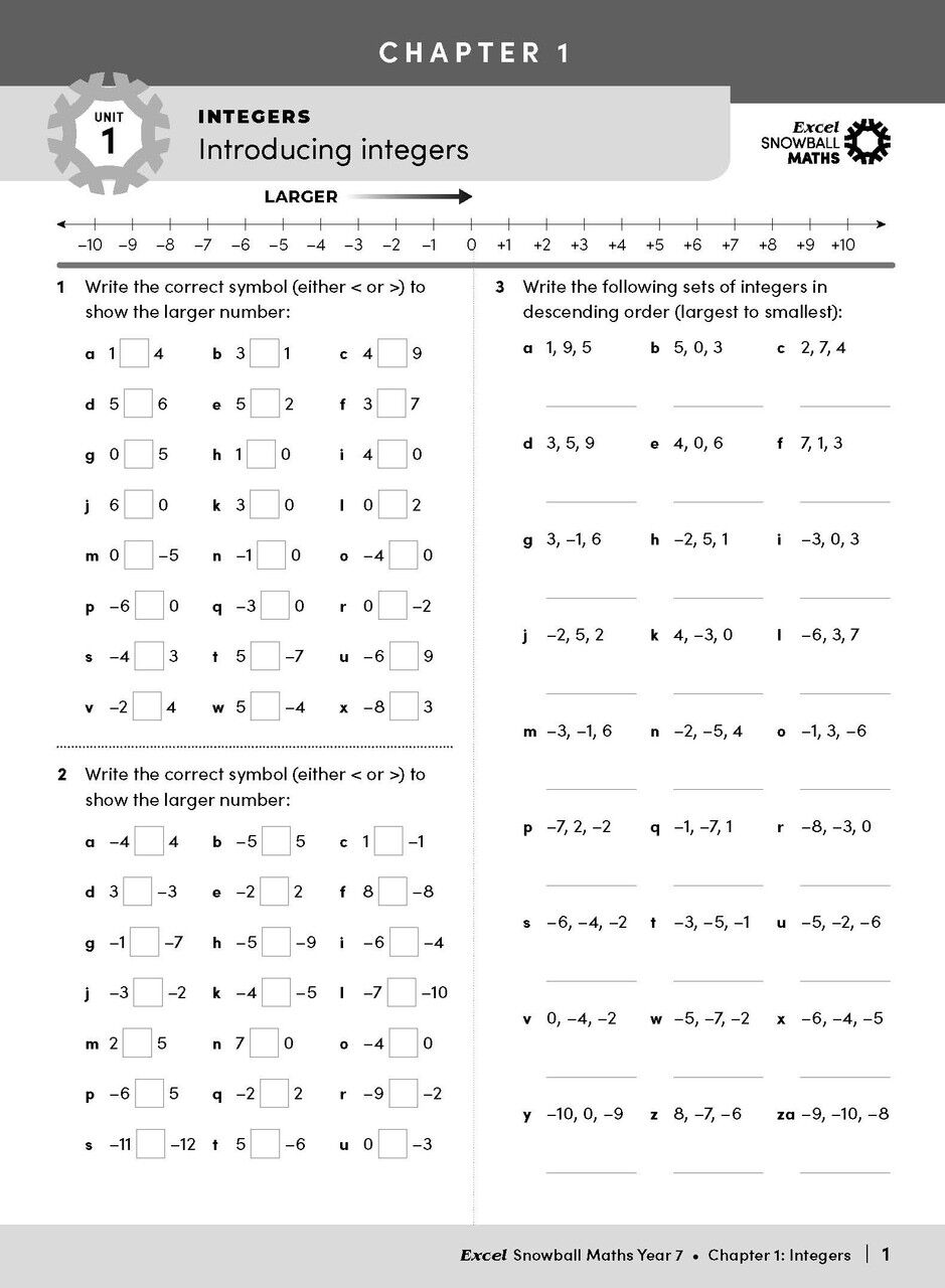 Excel Snowball Maths Year 7