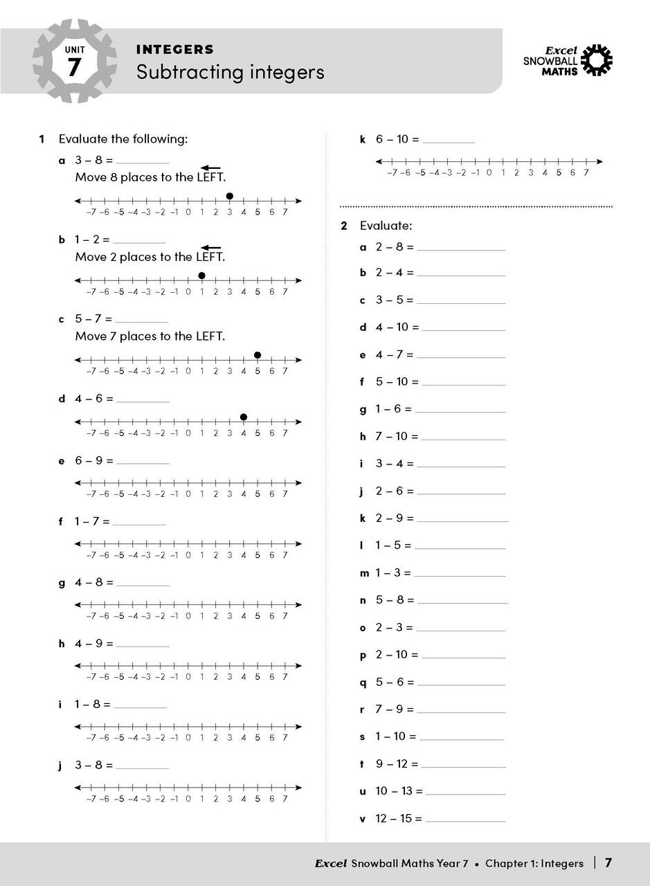 Excel Snowball Maths Year 7