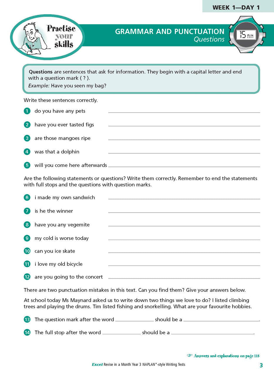 Excel - Revise in a Month - NAPLAN*-style Writing Tests: Year 3