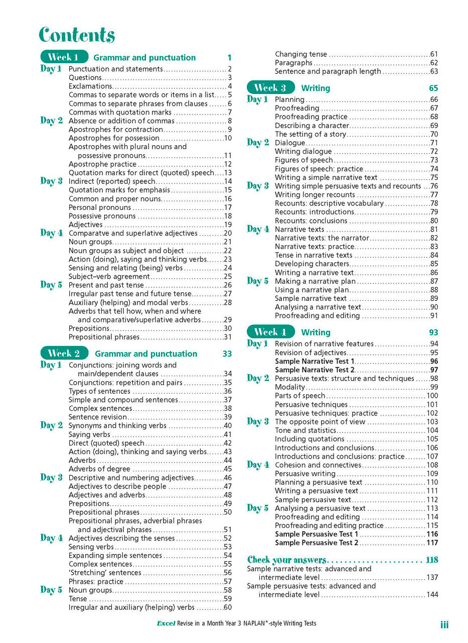 Excel - Revise in a Month - NAPLAN*-style Writing Tests: Year 3