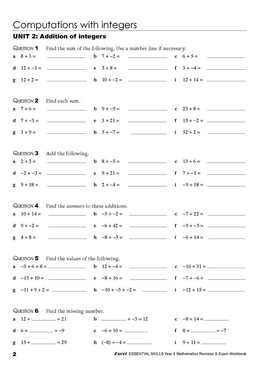 Excel Essential Skills - Mathematics Revision and Exam Workbook: Year 8