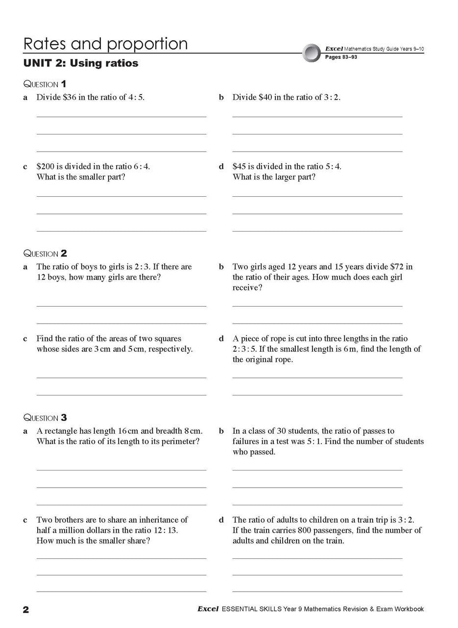 Excel Essential Skills - Mathematics Revision and Exam Workbook: Year 9