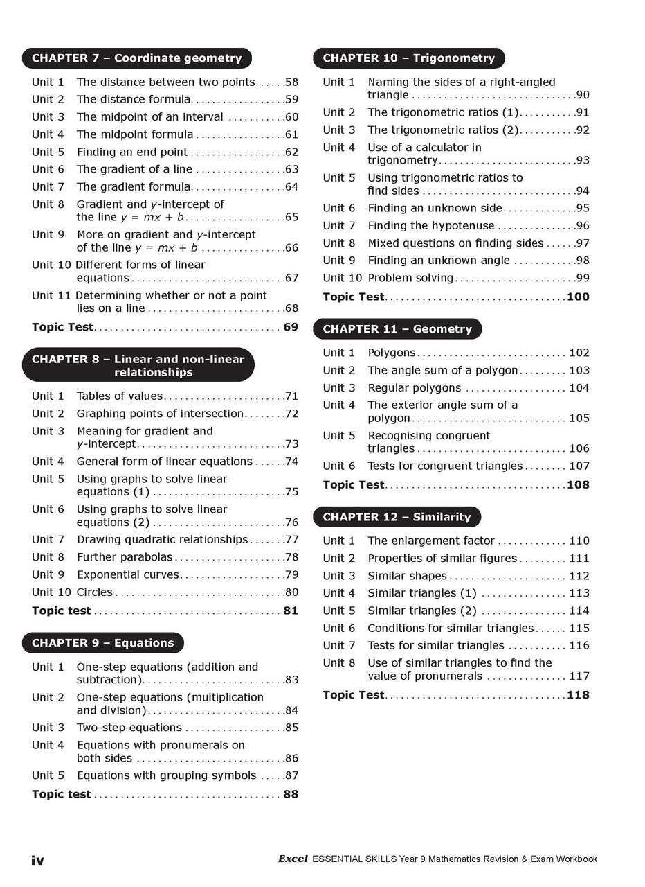 Excel Essential Skills - Mathematics Revision and Exam Workbook: Year 9