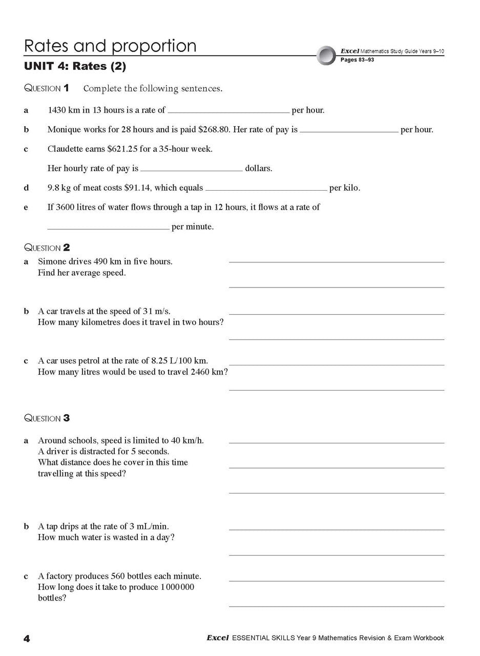 Excel Essential Skills - Mathematics Revision and Exam Workbook: Year 9