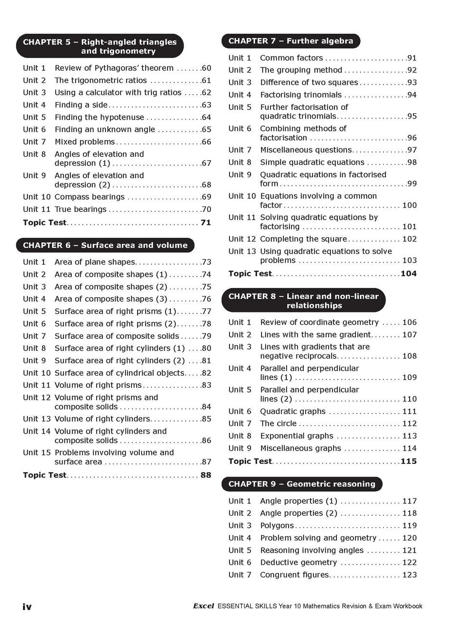 Excel Essential Skills - Mathematics Revision and Exam Workbook: Year 10