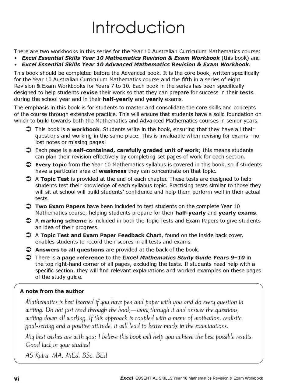 Excel Essential Skills - Mathematics Revision and Exam Workbook: Year 10