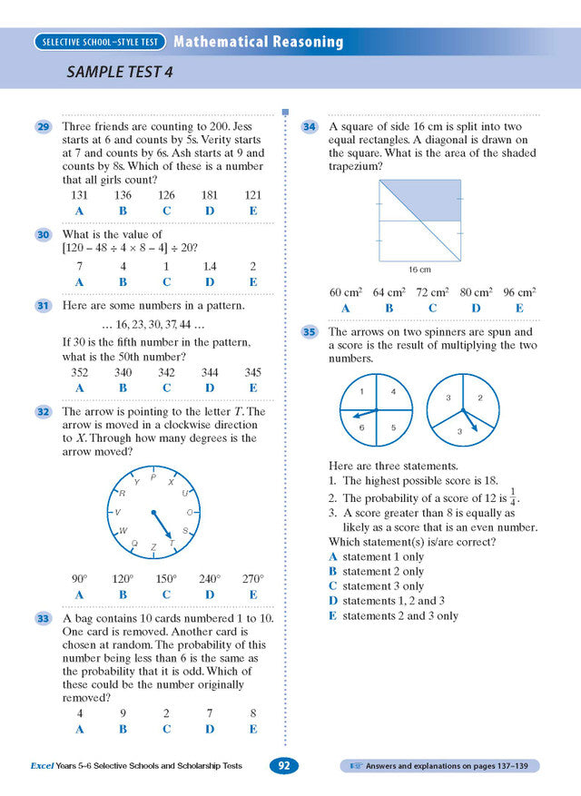 Excel Test Skills: Selective Schools and Scholarships Tests - Years 5-6 (2026)