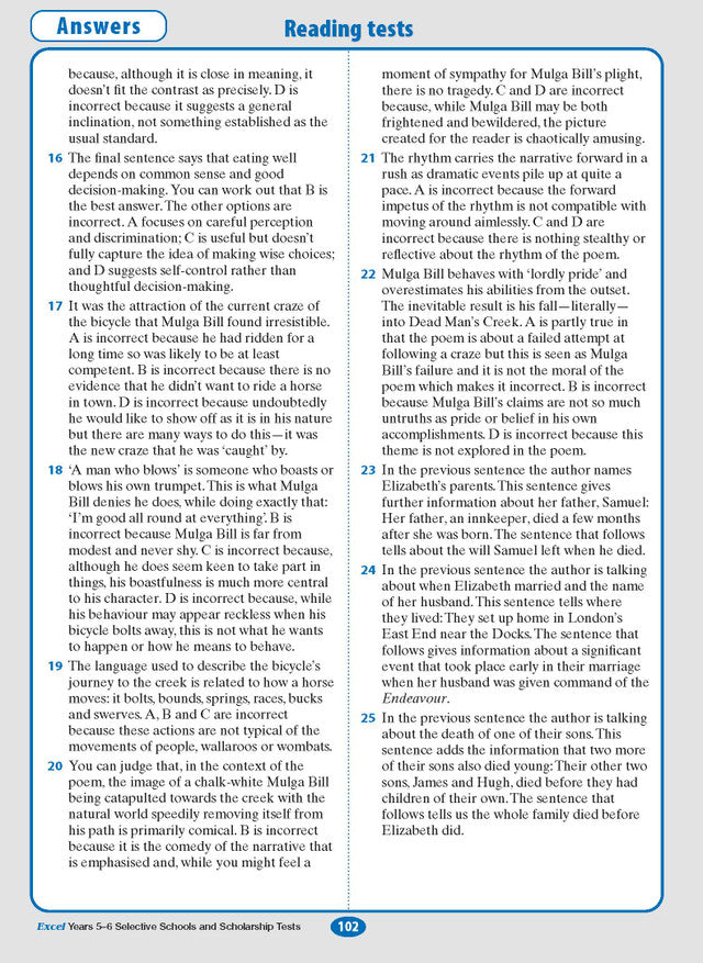 Excel Test Skills: Selective Schools and Scholarships Tests - Years 5-6 (2026)