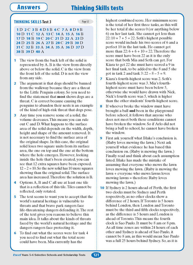 Excel Test Skills: Selective Schools and Scholarships Tests - Years 5-6 (2026)